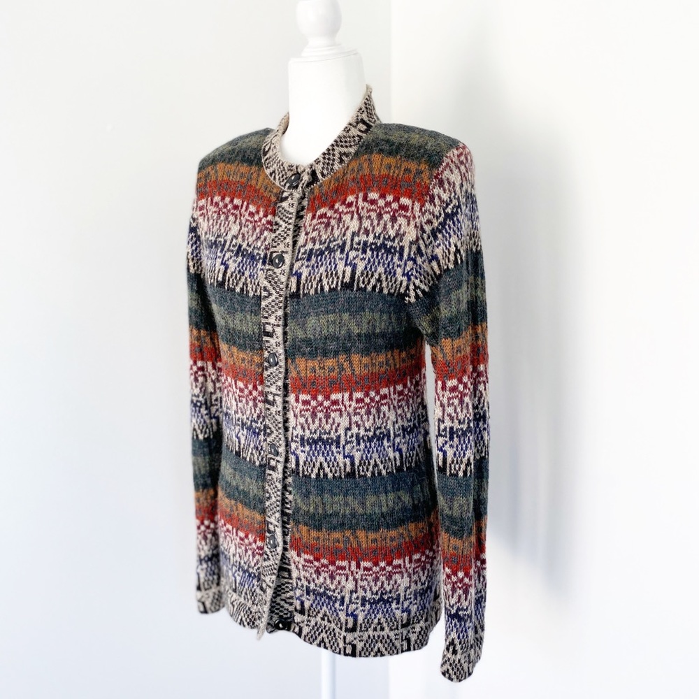 Leo Peressi 100% Alpaca Padded Cardigan Sweater Sm